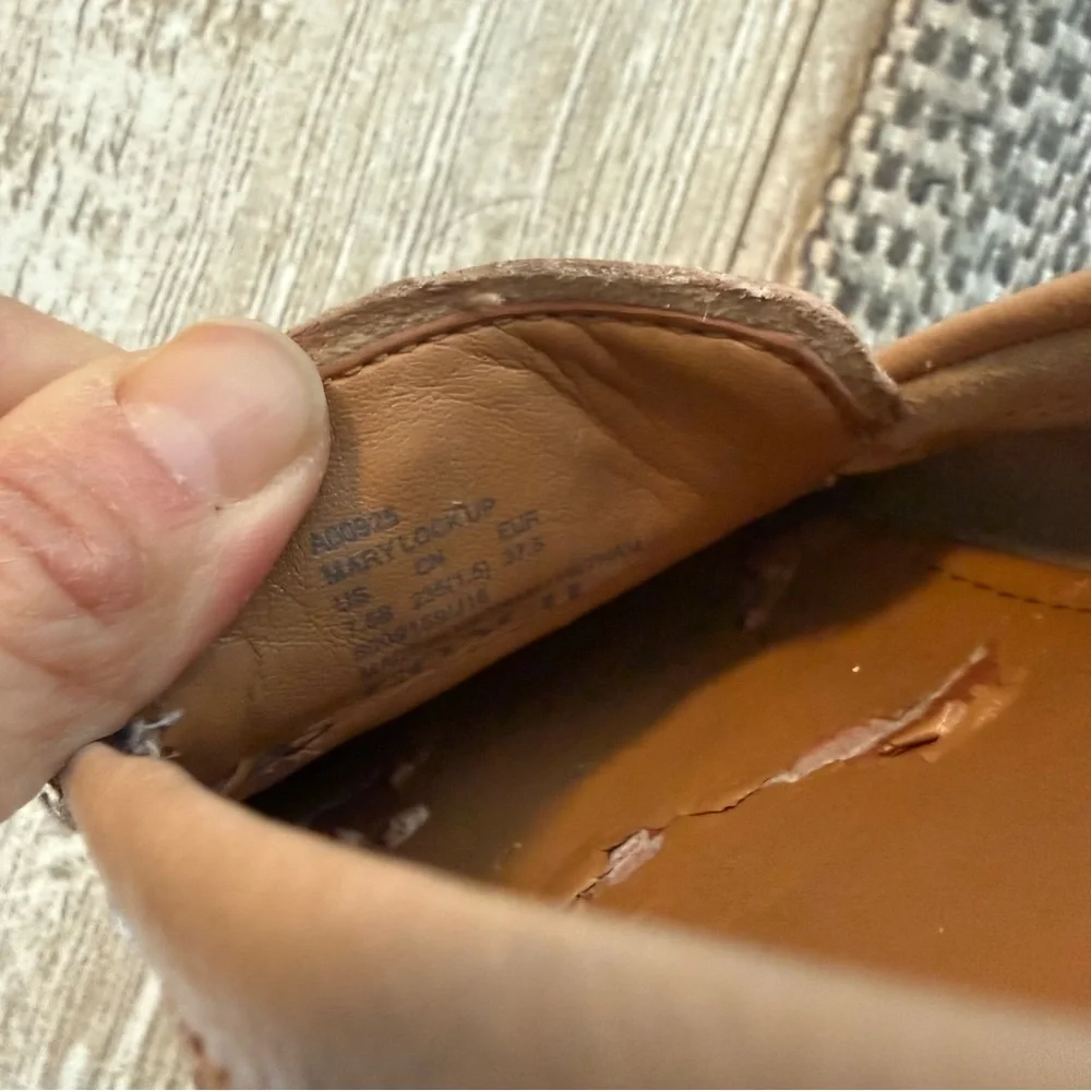 Coach Women's Tan Leather Loafers - Picture 6 of 6